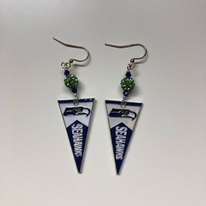 NWOT Handmade Seattle Seahawks Earrings
